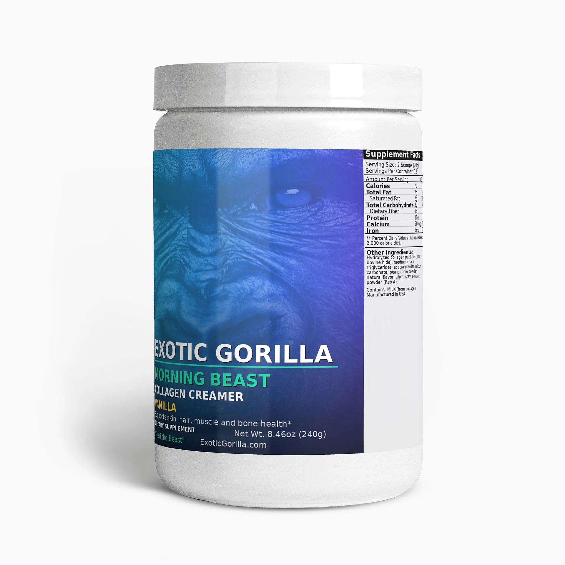 Exotic Gorilla Morning Beast Collagen Creamer Vanilla